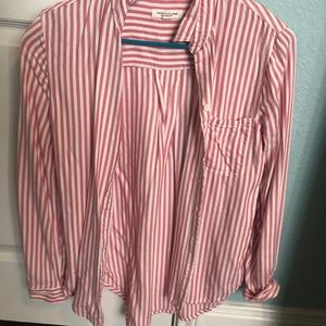 Francescas’s Pink Stripe Button Down